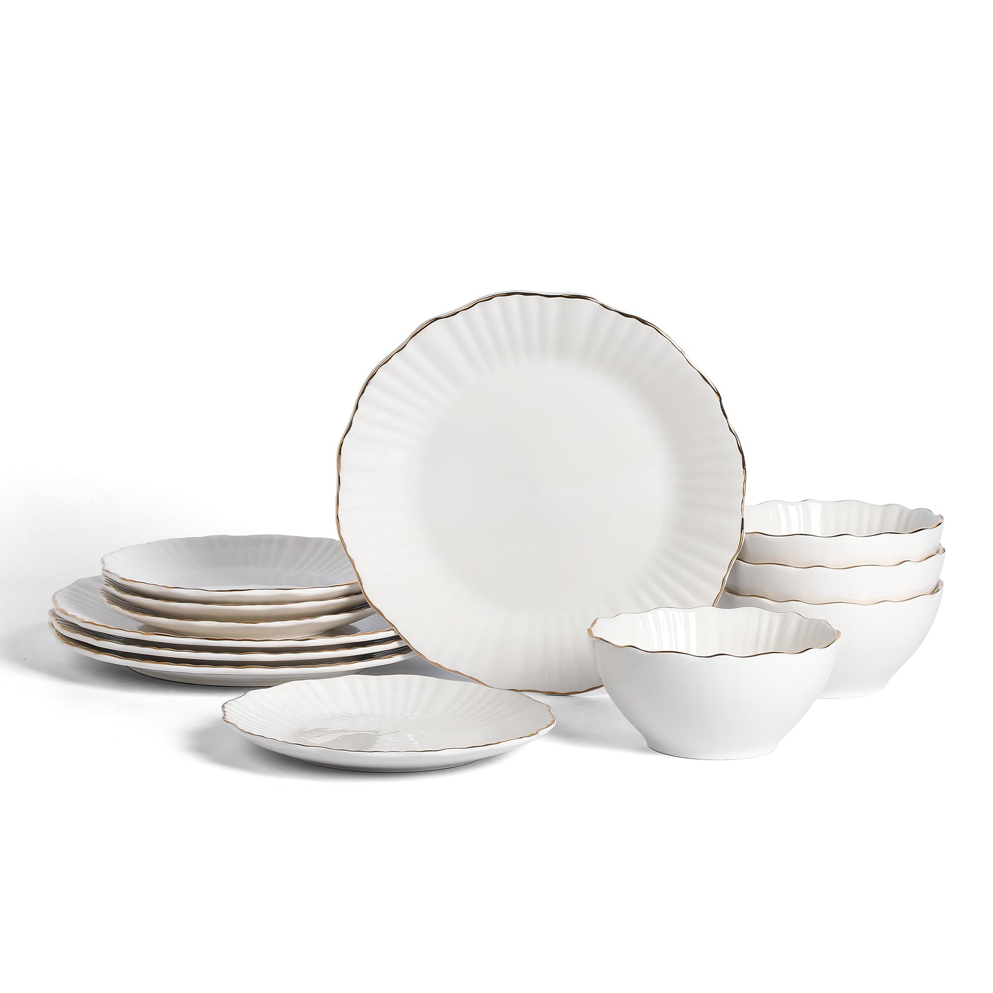 Amazon.com | Christian Siriano Zinnia Porcelain Dinnerware Set, 12